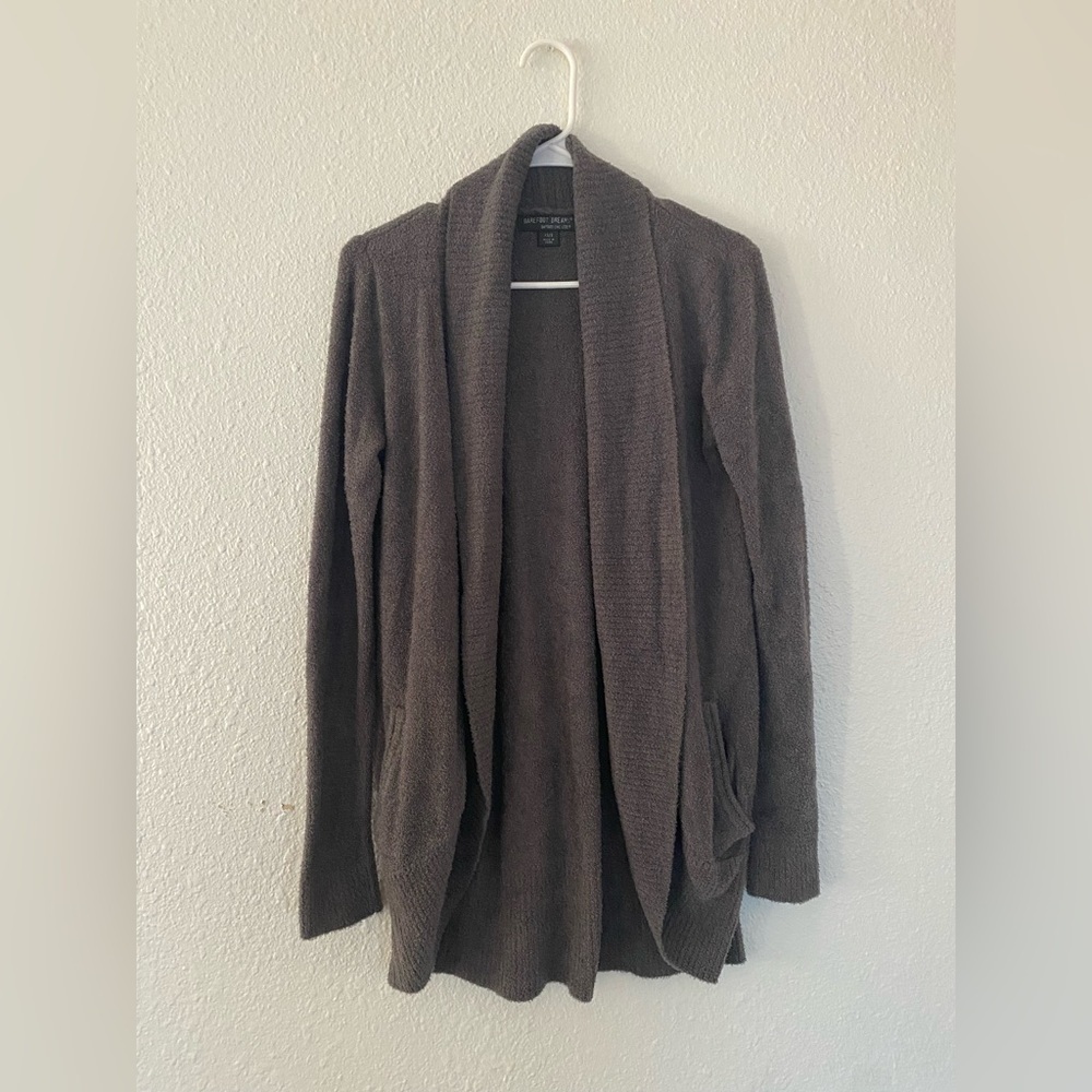 Barefoot Dreams Bamboo Chic Lite circle cardigan XS/S Cozy Gray Open Front